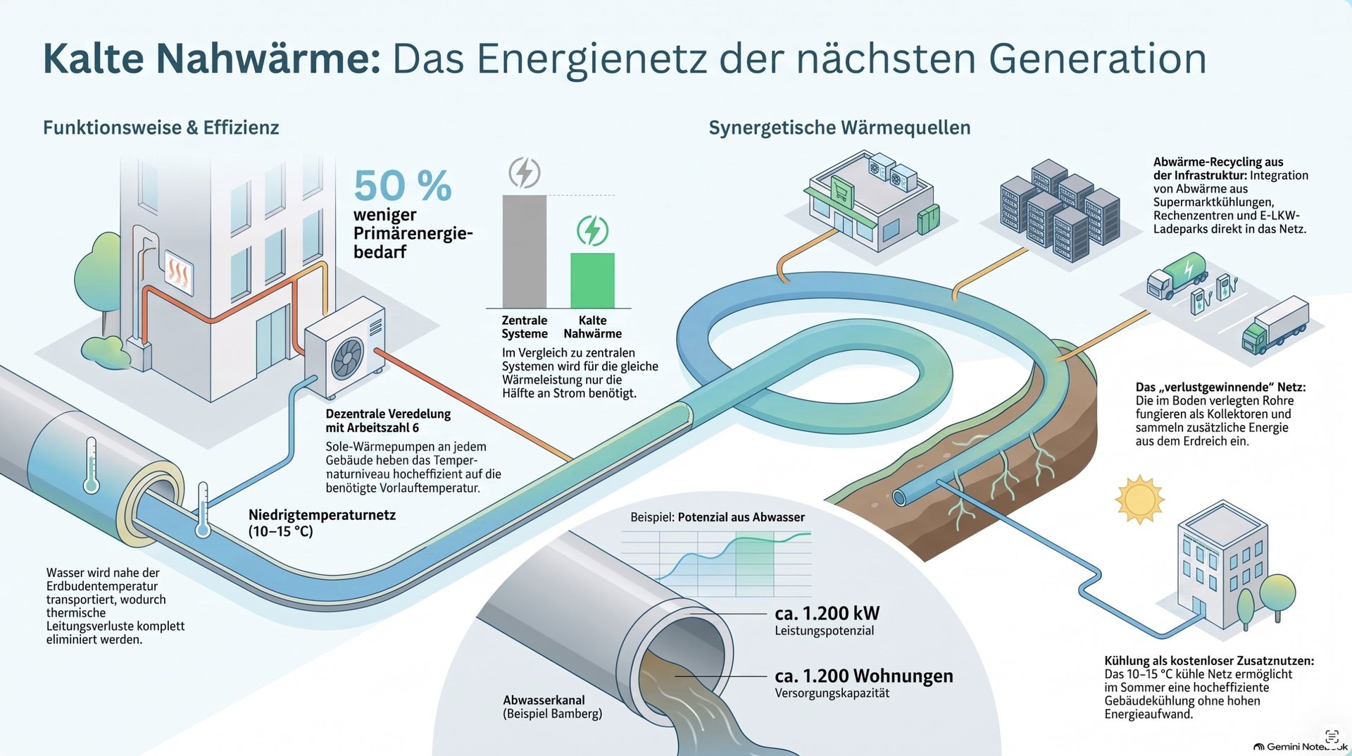 Kalte Nahwärme, das Energienetz.