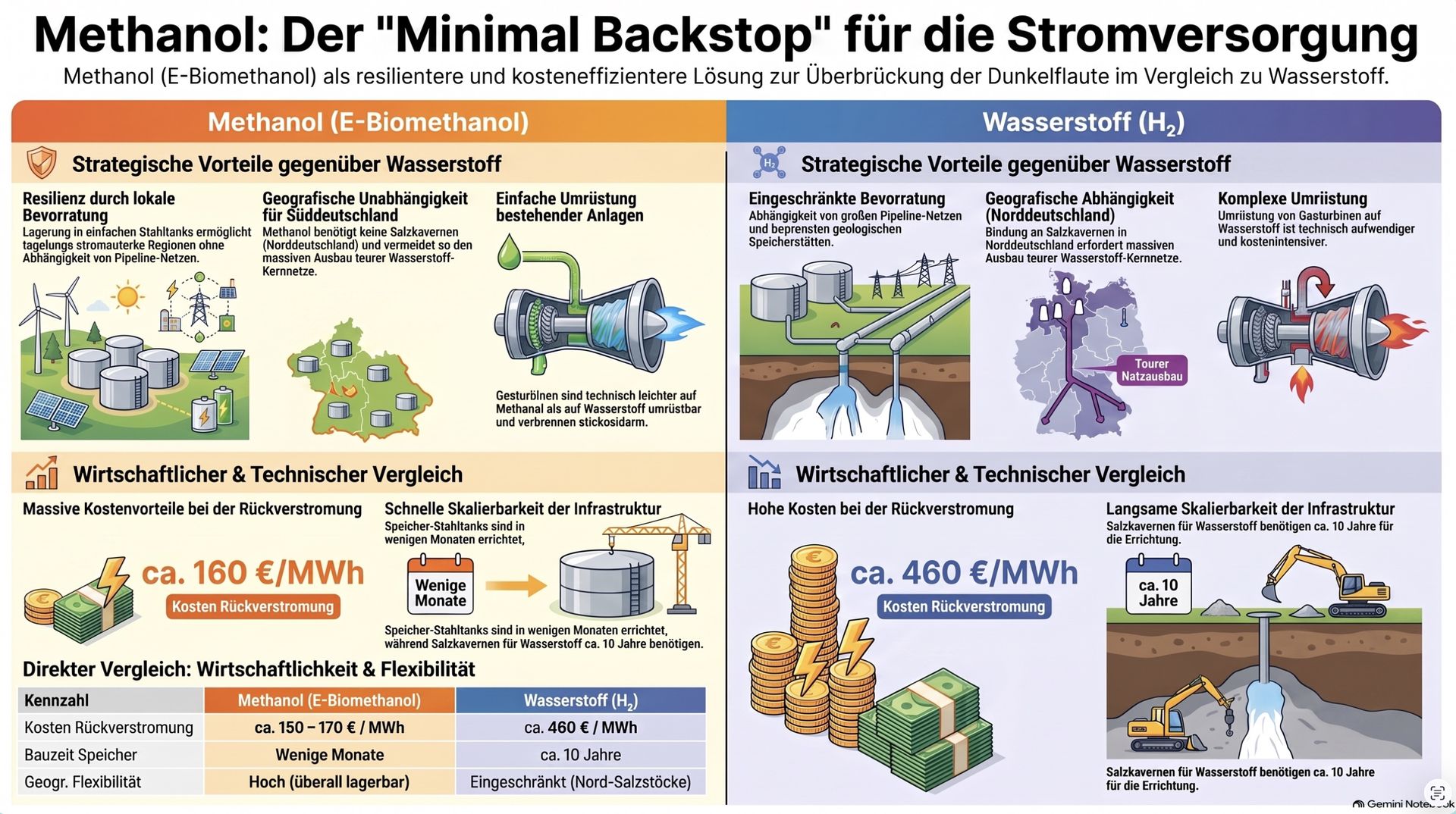 Wo Methanol unverzichtbar ist - Stromsektor (Dunkelflaute).