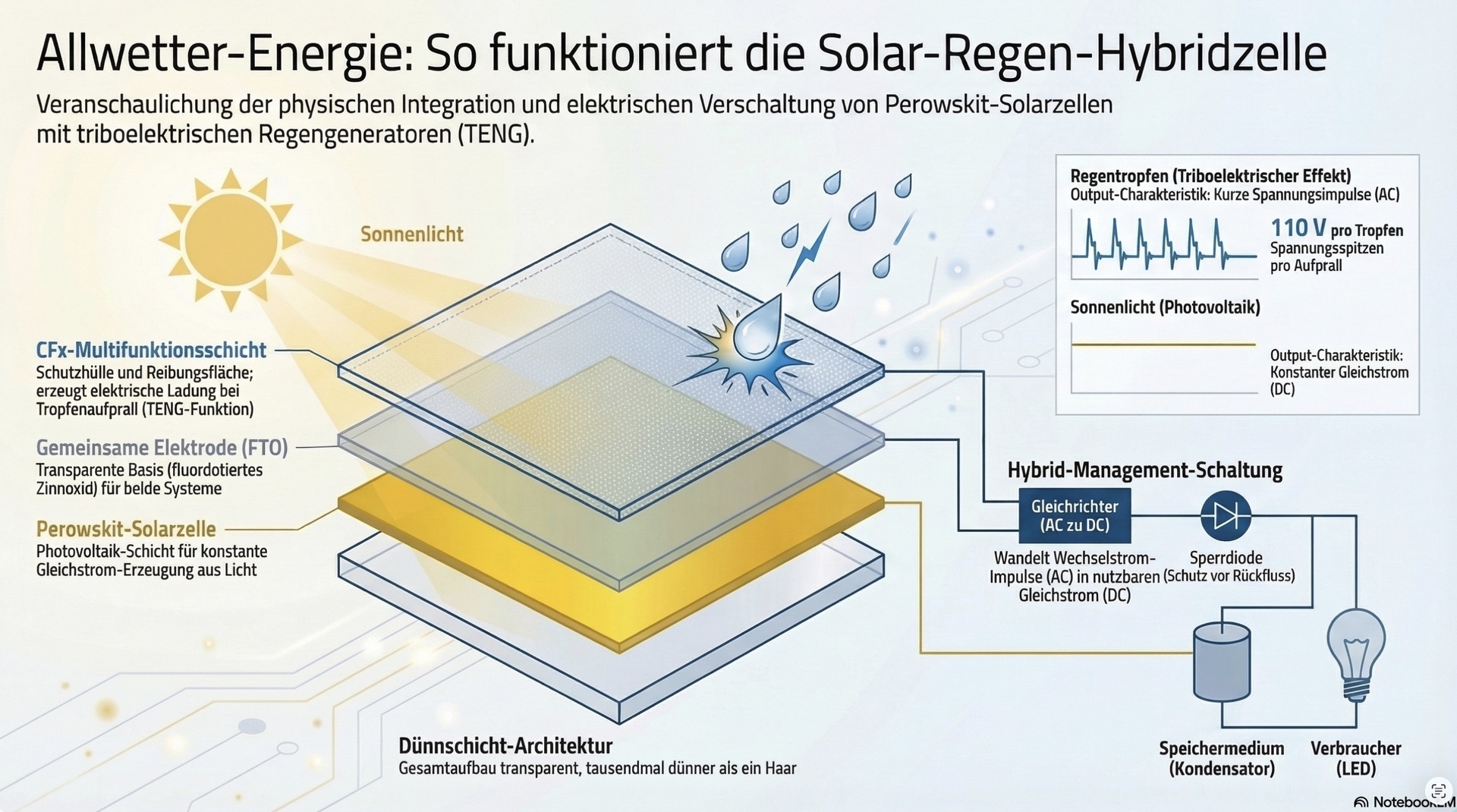 Perowskit Solarzelle: Strom aus Regen