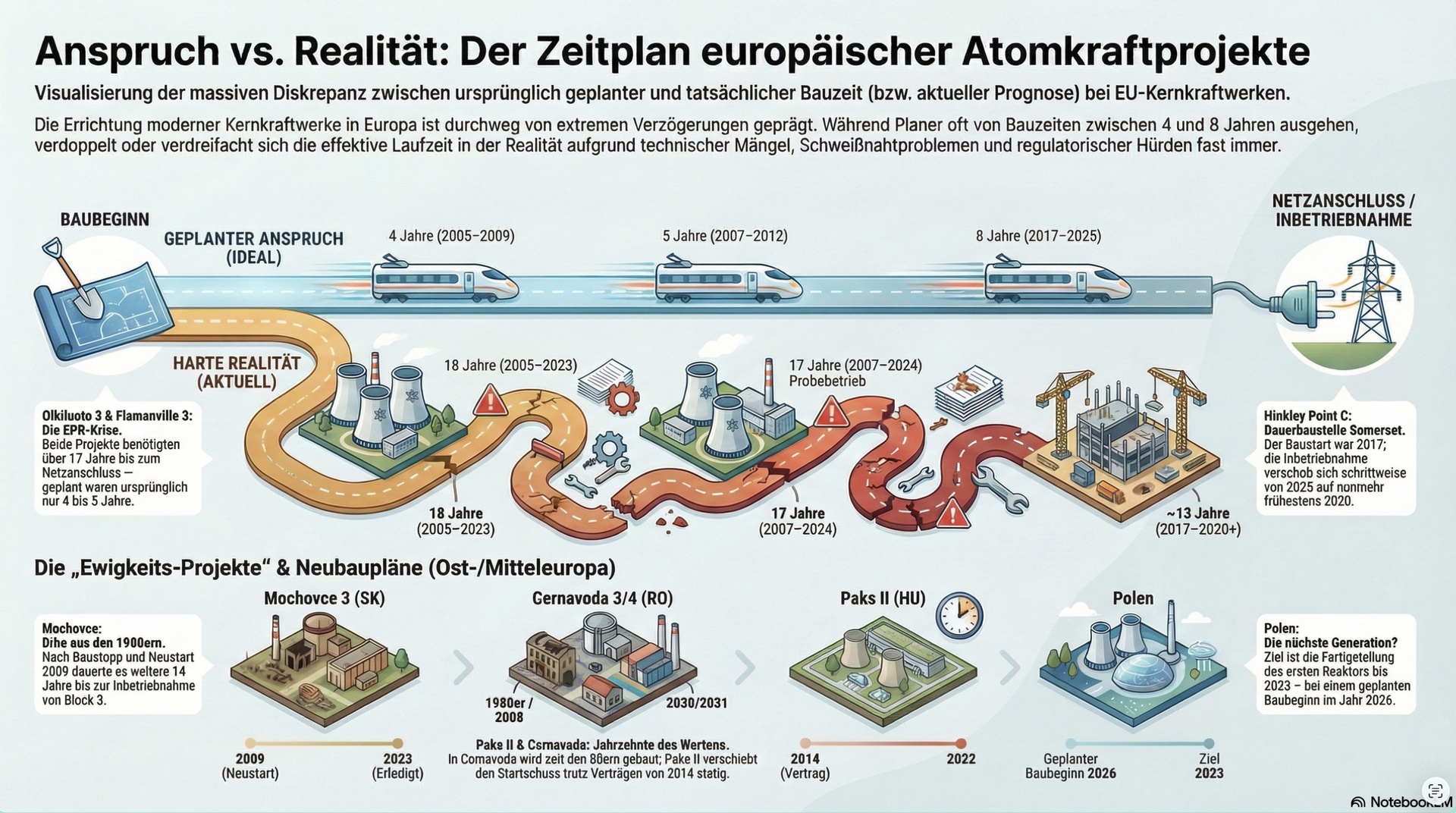 AKWs Zeitverzögerungen