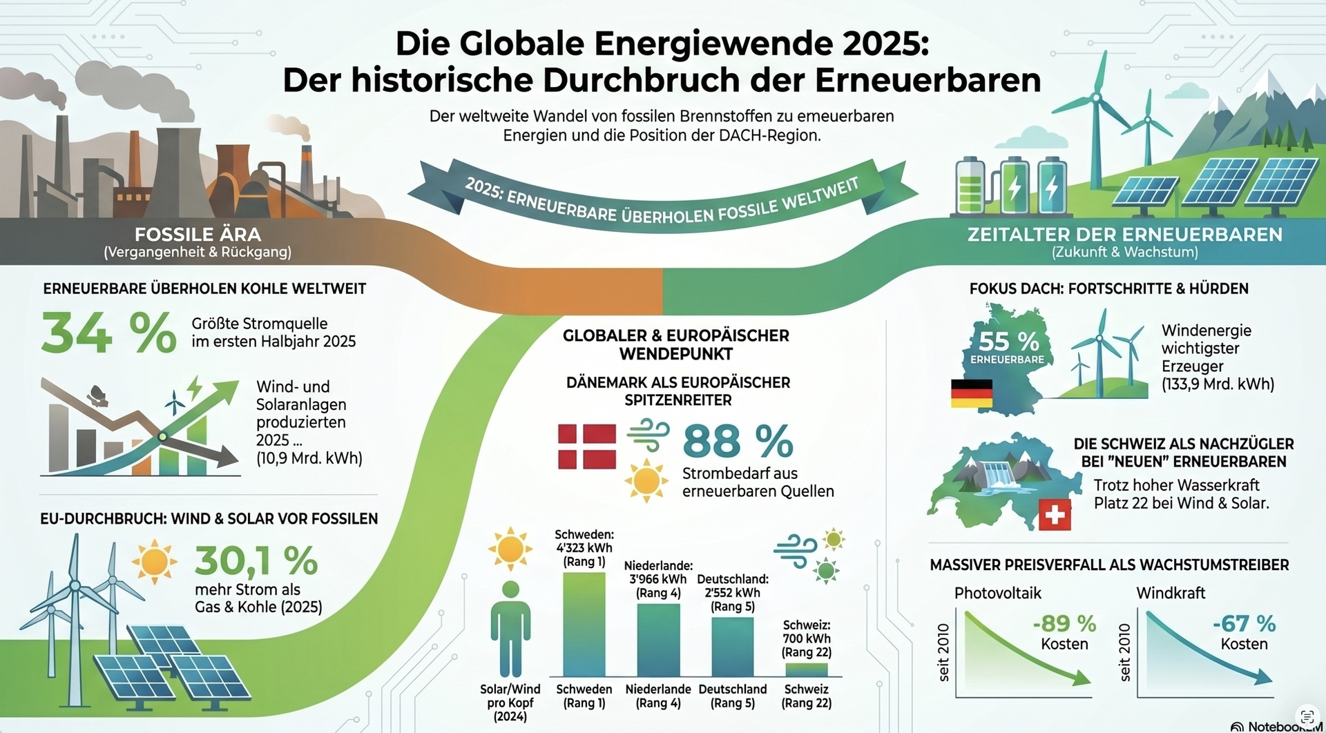 Globale Energiewende: historischer Durchbruch der Erneuerbaren.