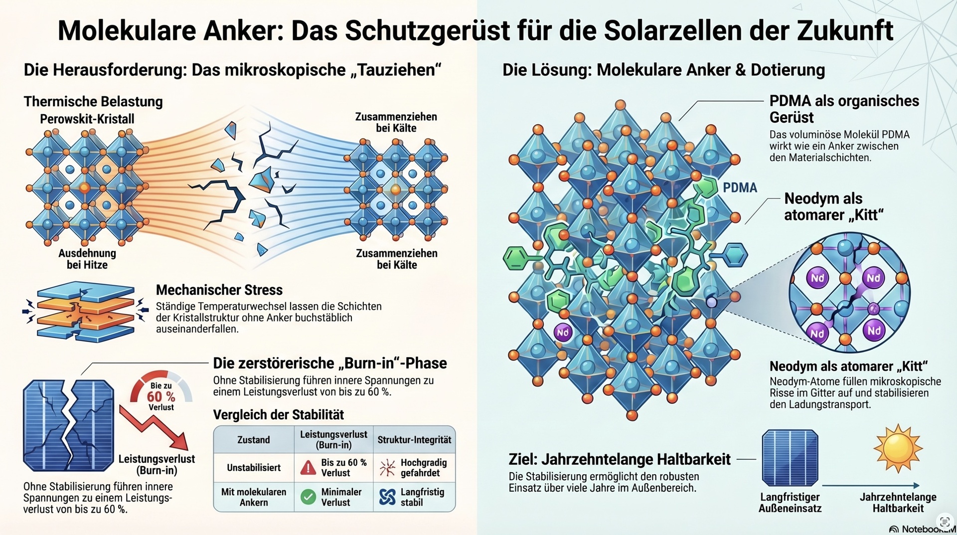 Perowskit-Solarziegel molekulare Anker.