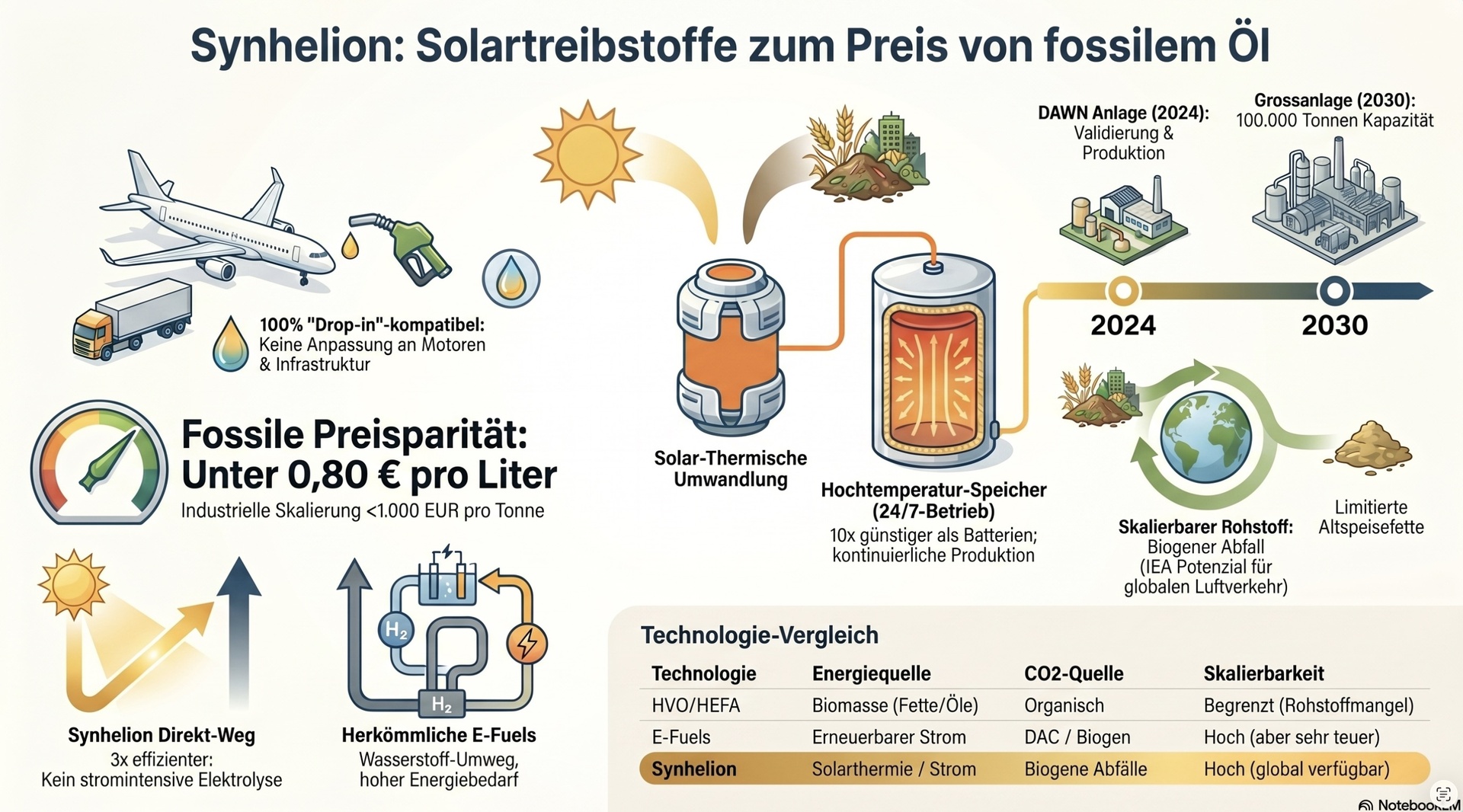 Solartreibstoffe zum Ölpreis.