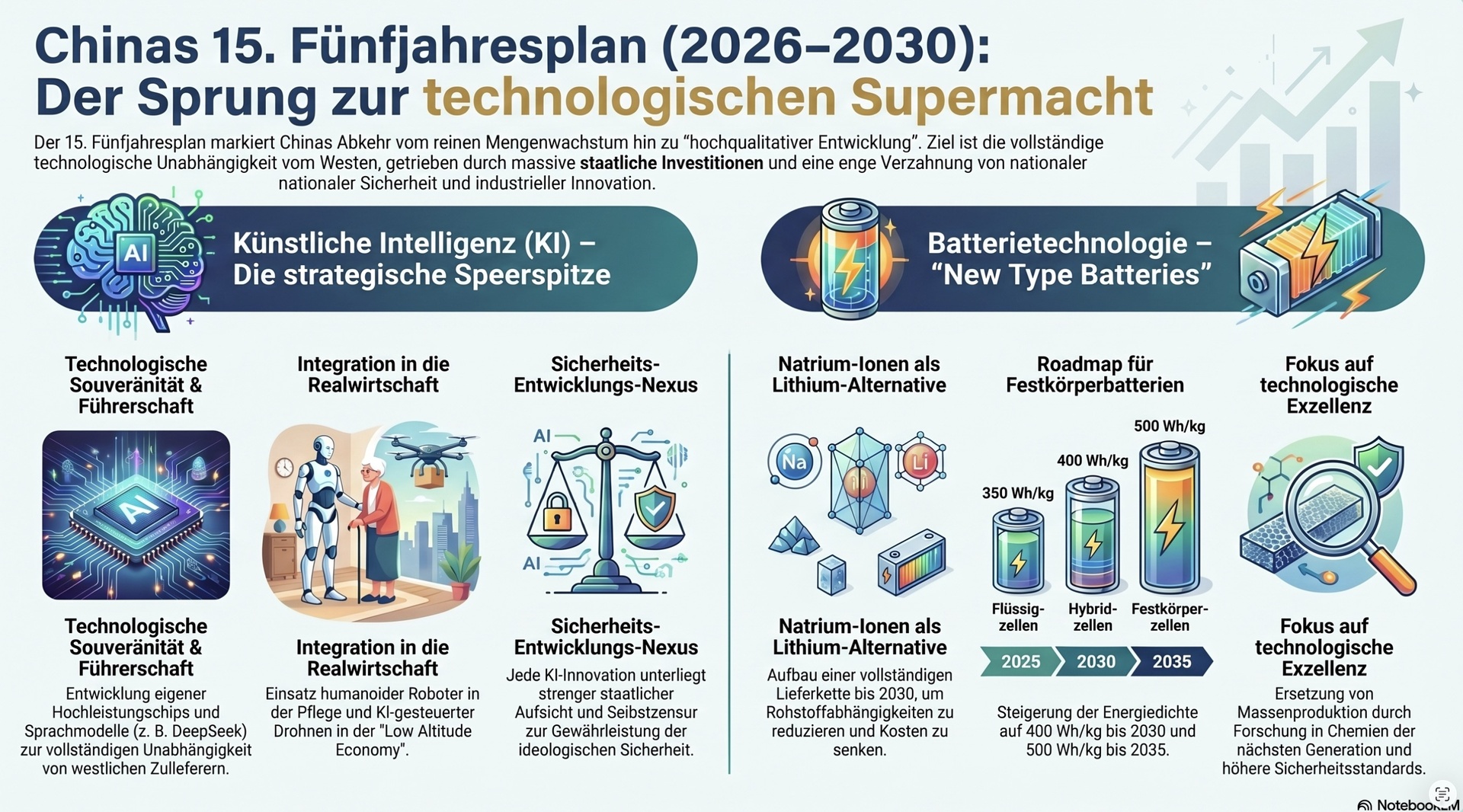 Chinas 15. Fünfjahresplan 2026-2030.