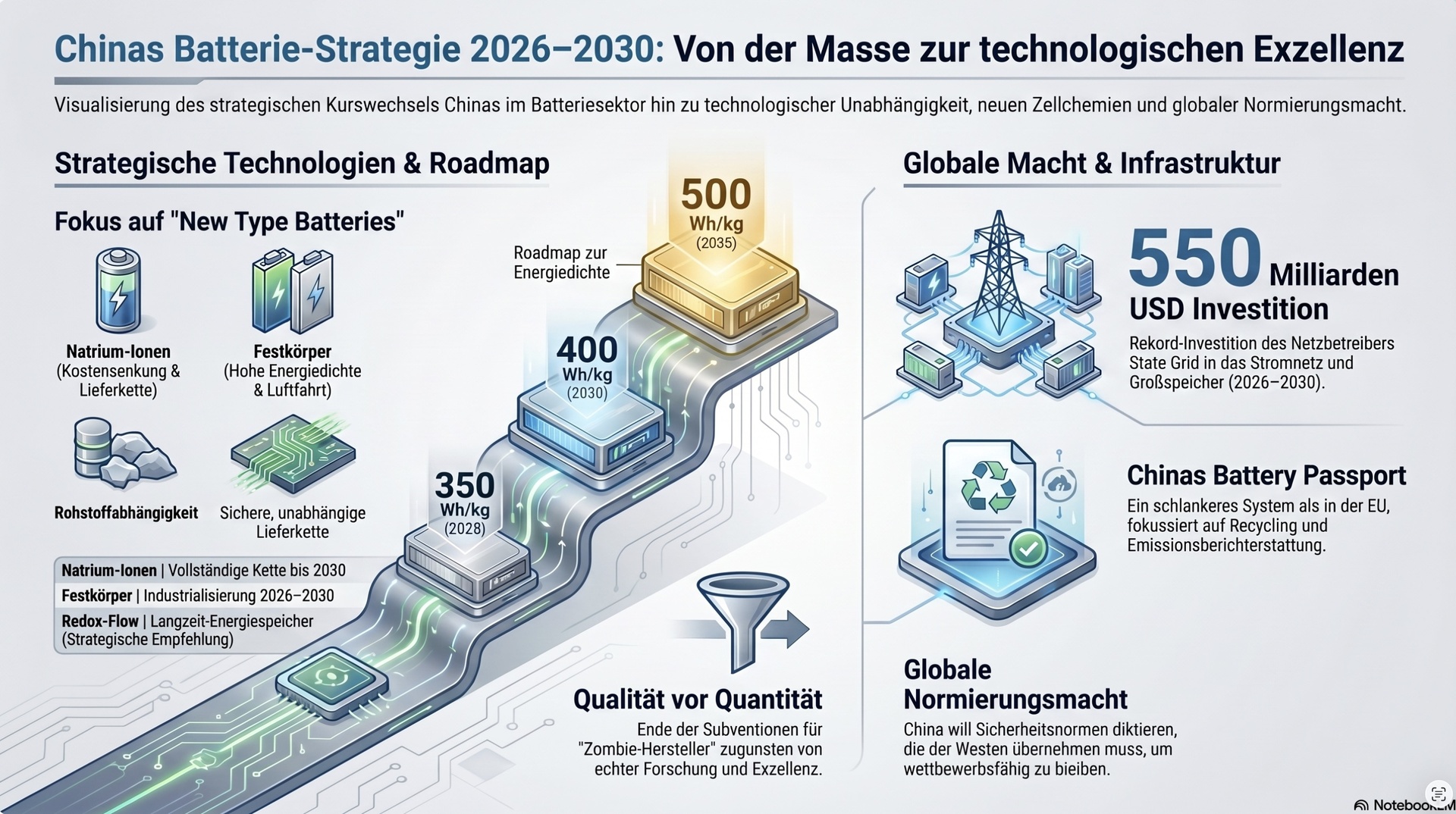 Chinas Batterie-Strategie 2026-2030
