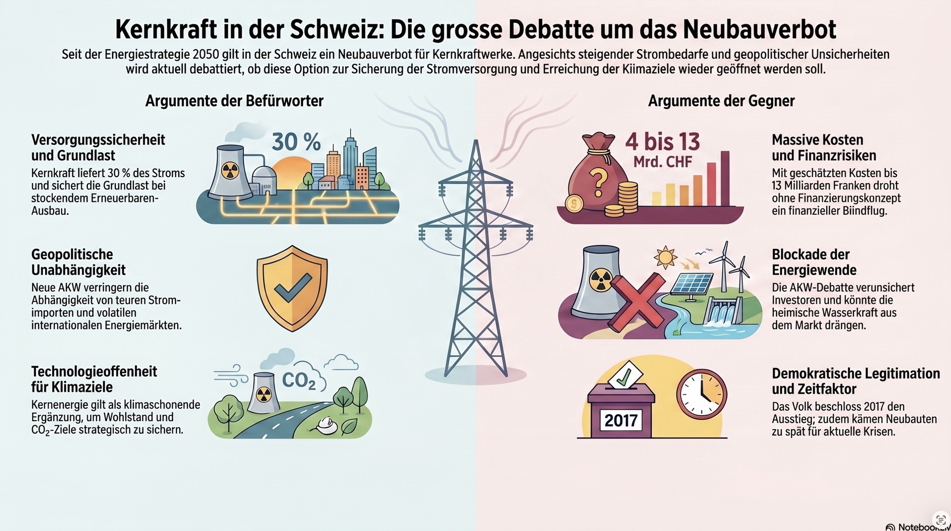Neue AKWs Schweiz: Neubauverbot.