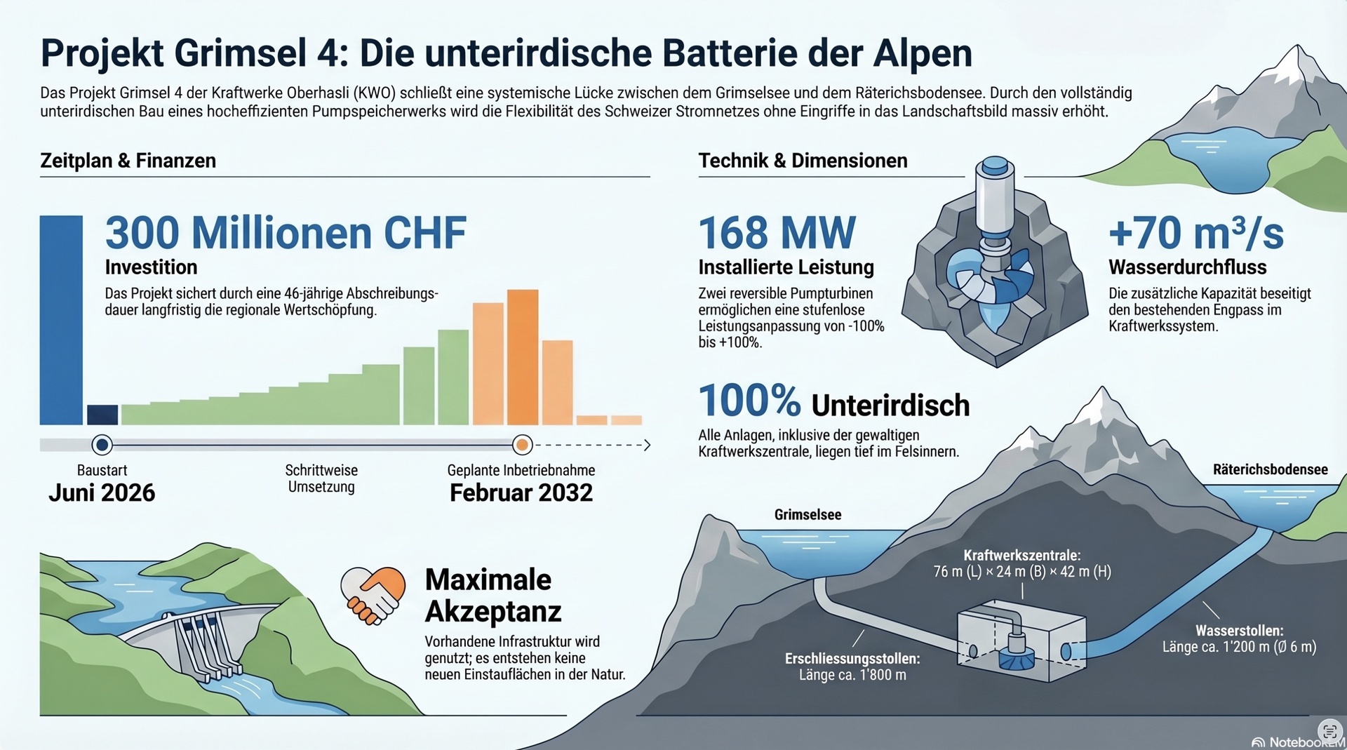 Grimsel 4 unterirdische Batterie.