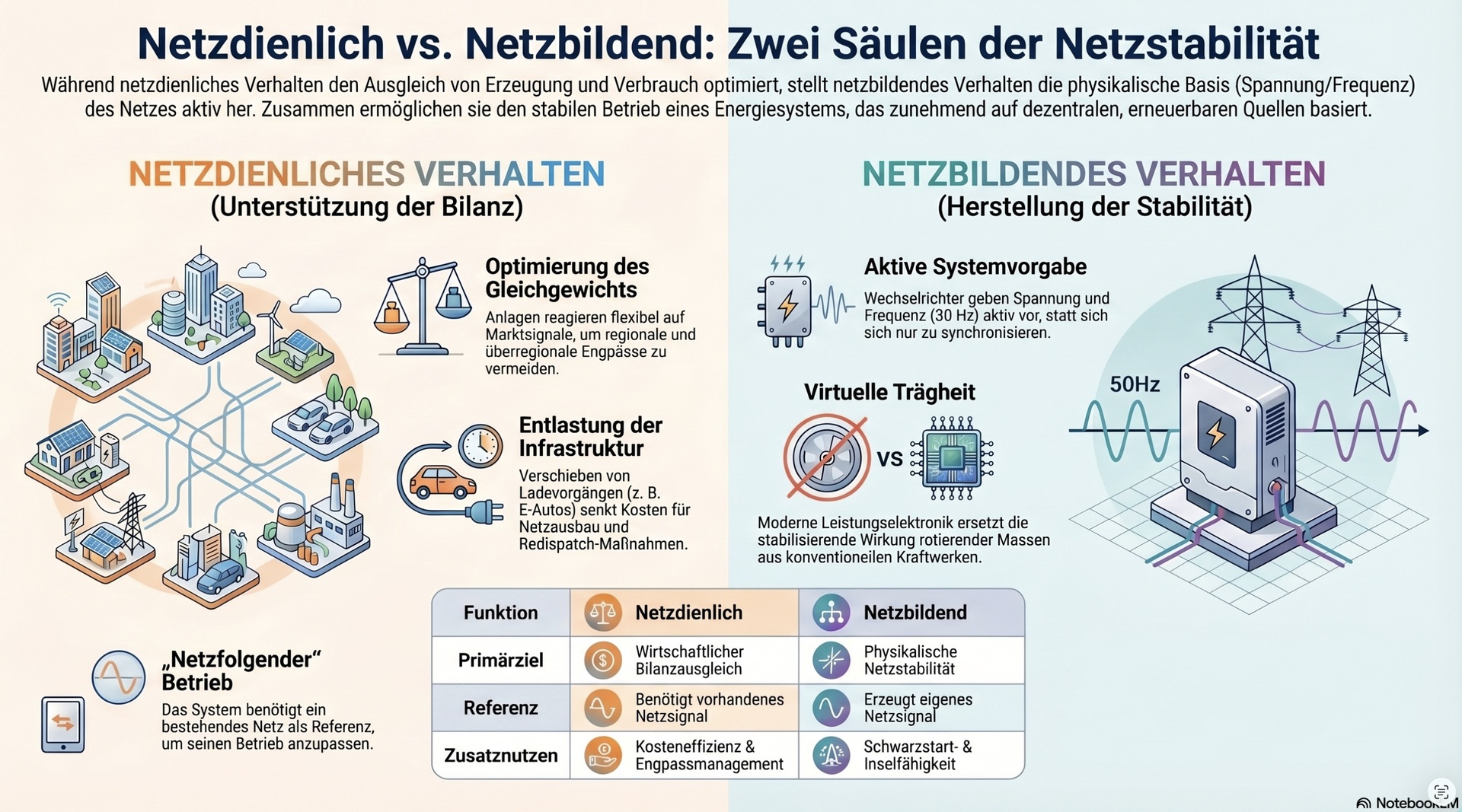 Netzdienlich, netzbildend.