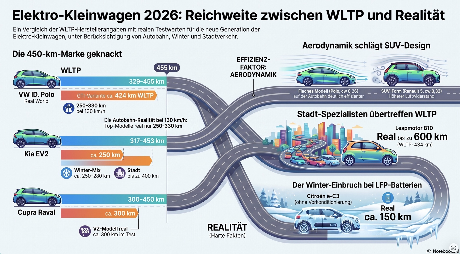 Elektro-Kleinwagen Reichweiten.