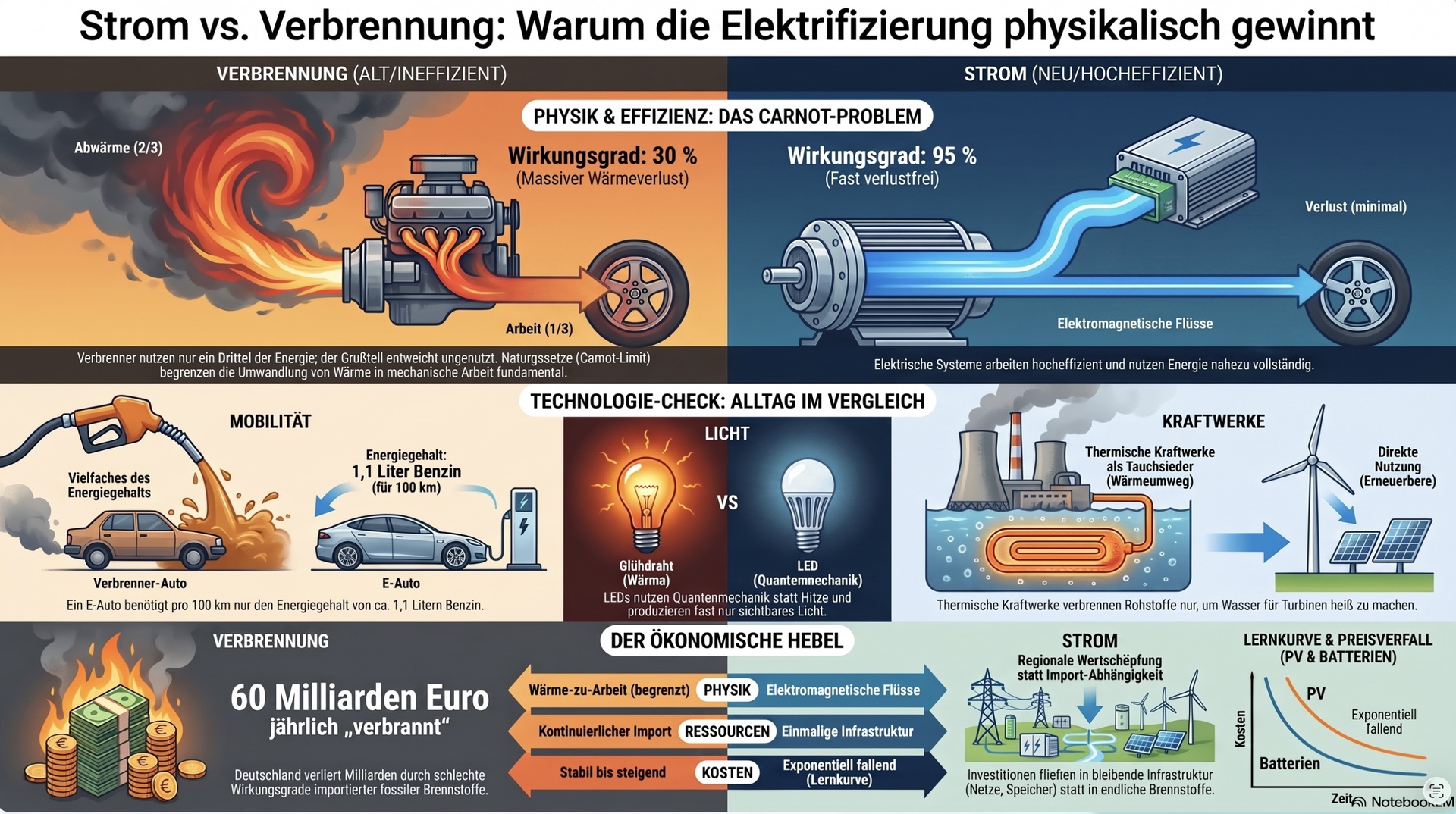 Strom vs. Verbrennung.