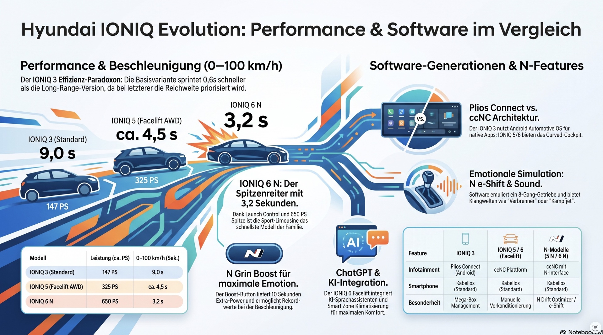 Hyundai IONIQ Leistung, Software