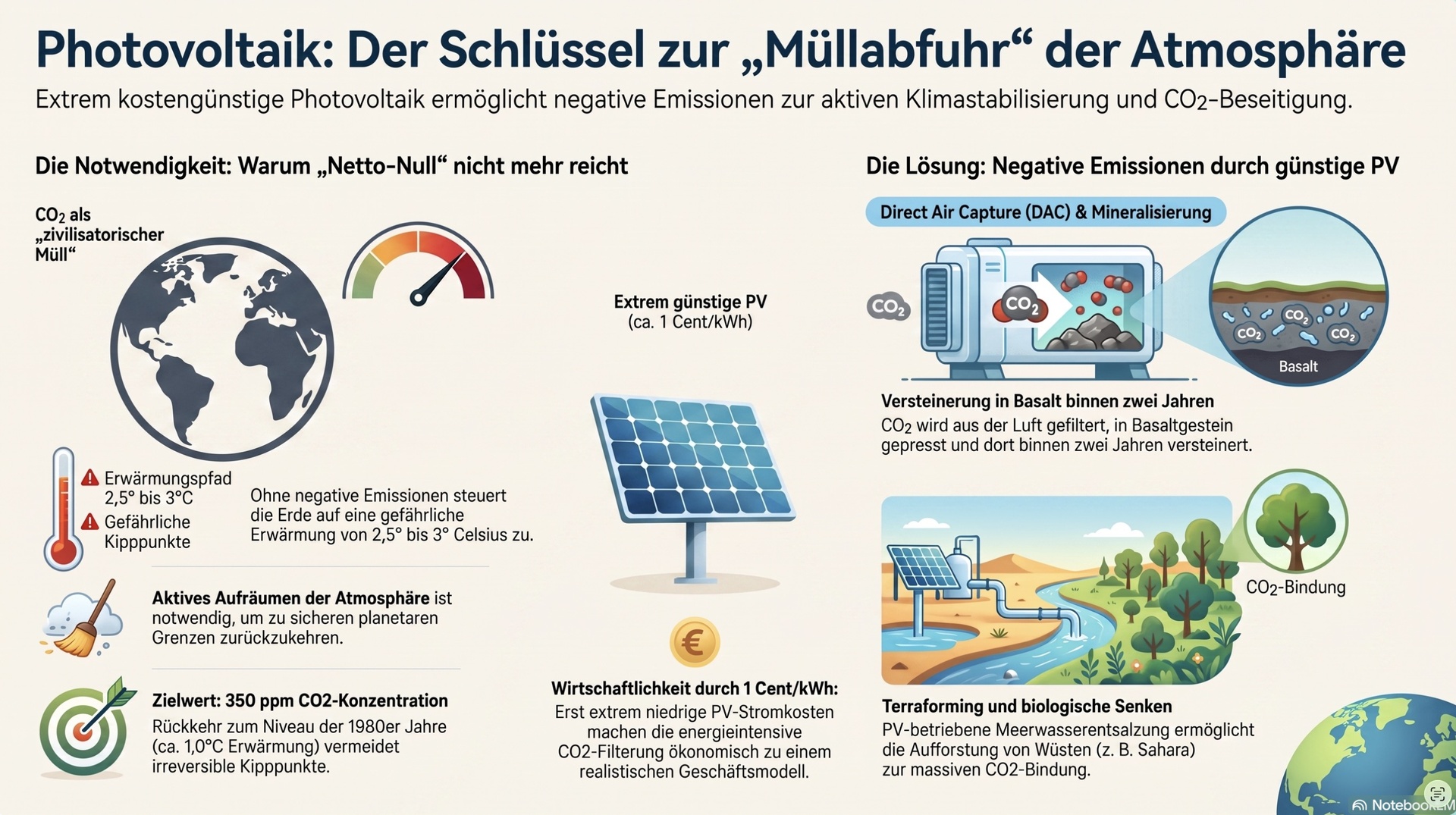Photovoltaik für negative Emissionen.