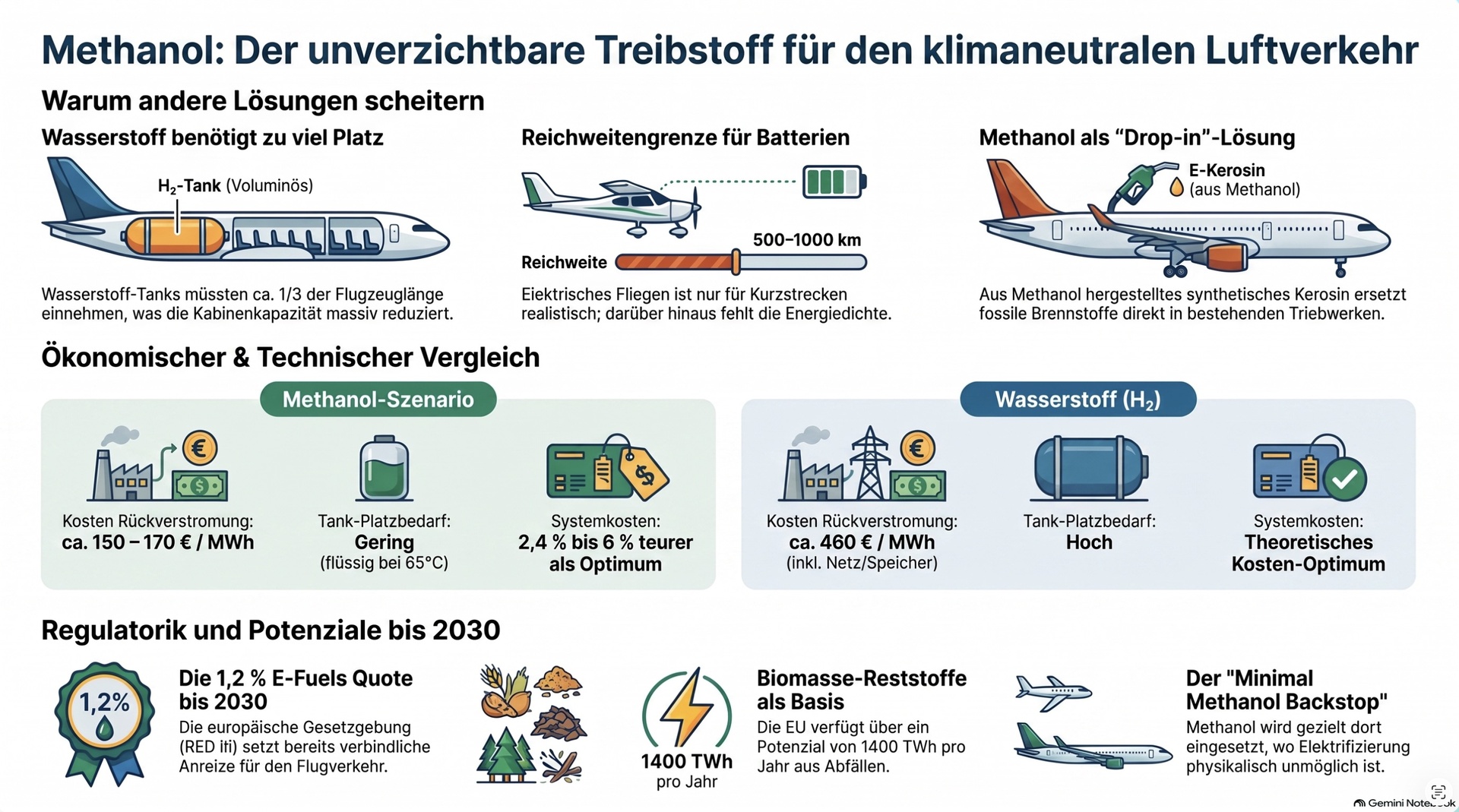 Methanol für Luftverkehr.