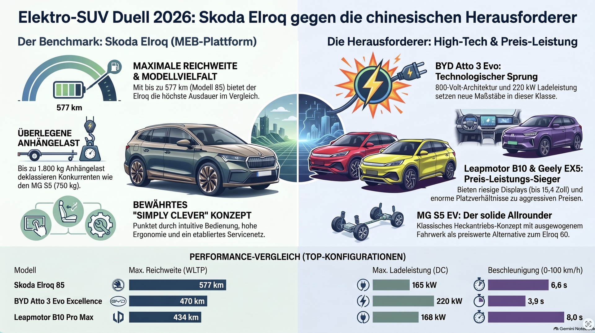 Skoda Elroq Elektro-SUV Vergleich.