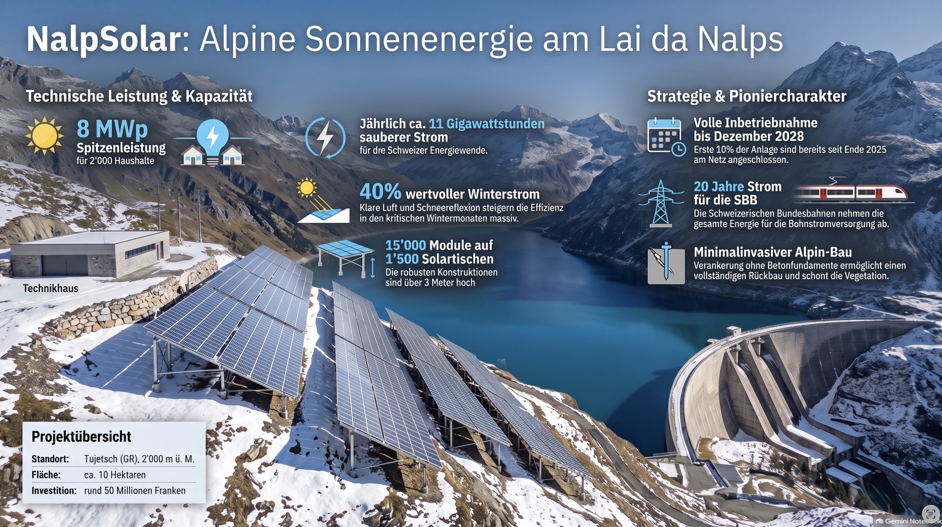 Solaranlage am Lai da Nalps.