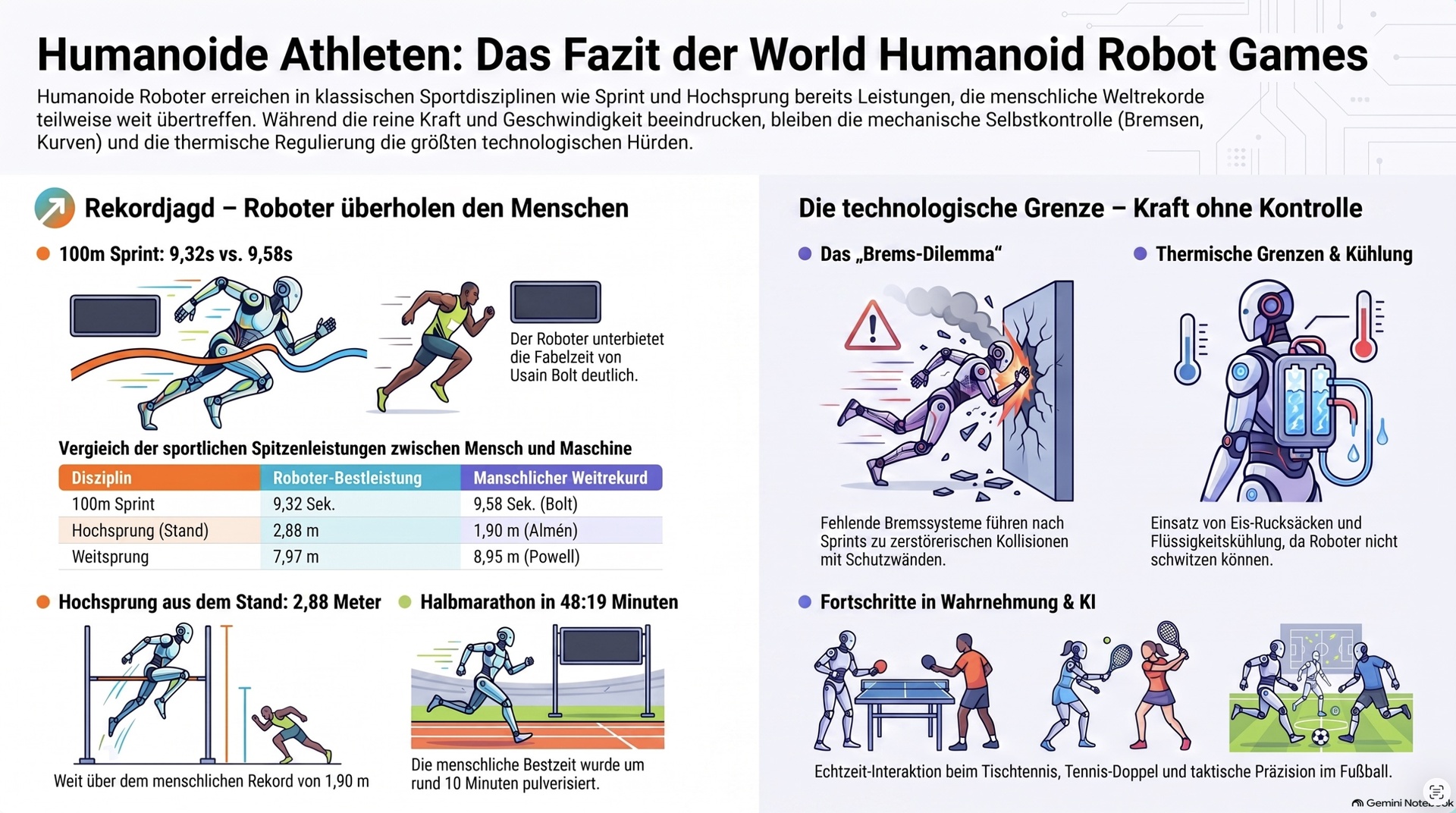 Humanoide Roboter im sportlichen Vergleich.