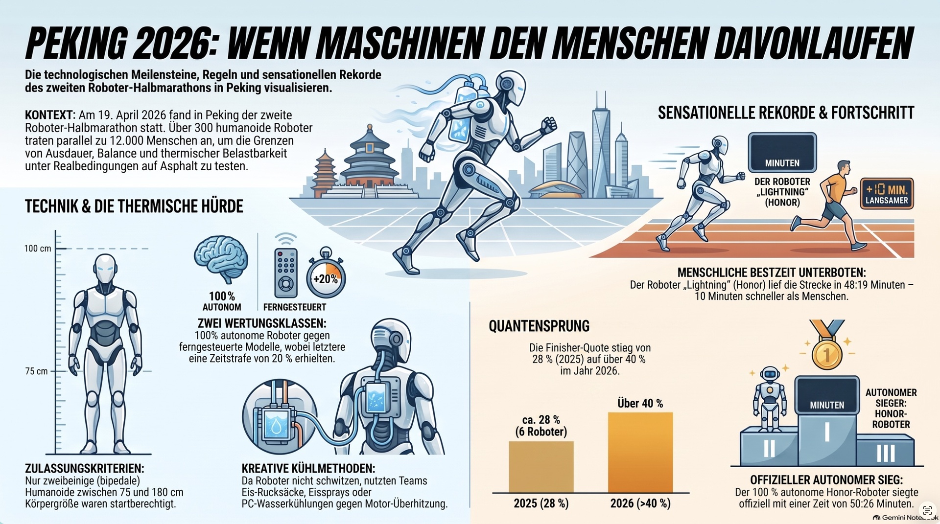 Roboter Halbmarathon in Peking 2026.