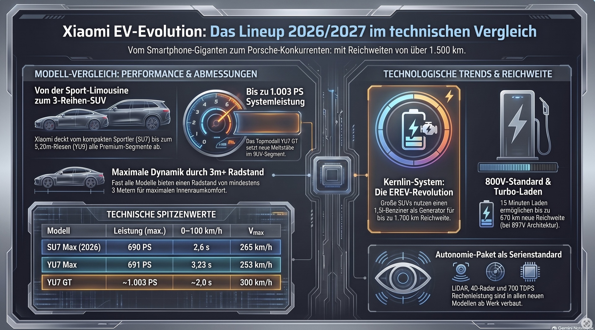 XIAOMI 2026-2027 Technischer Vergleich.