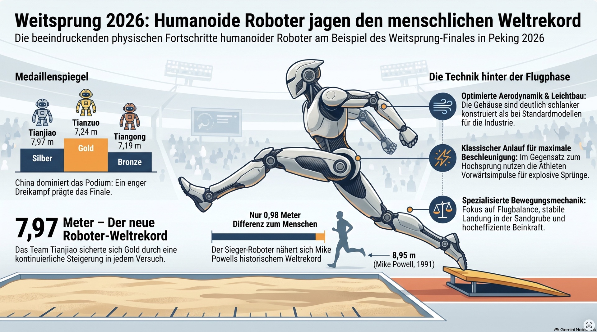 Roboter Weltrekord im Weitsprung 2026.