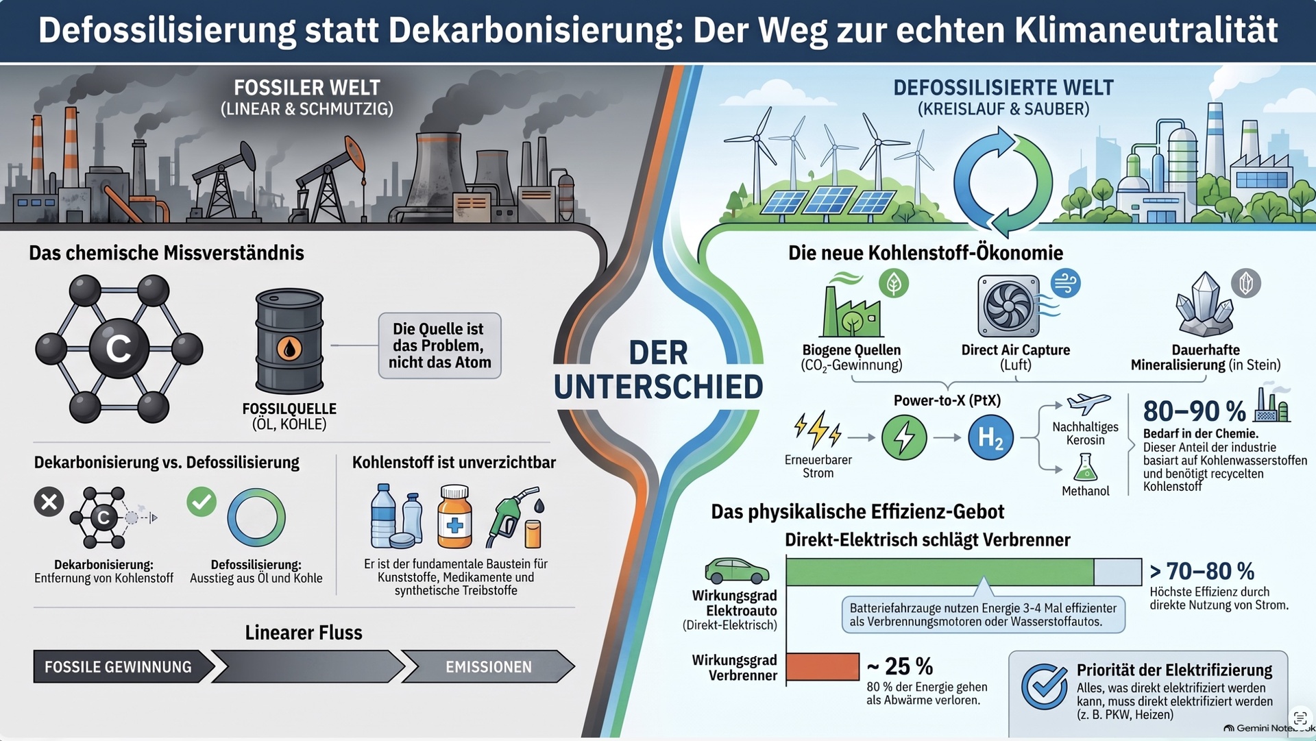 Defossilisierung für echte Klimaneutralität.