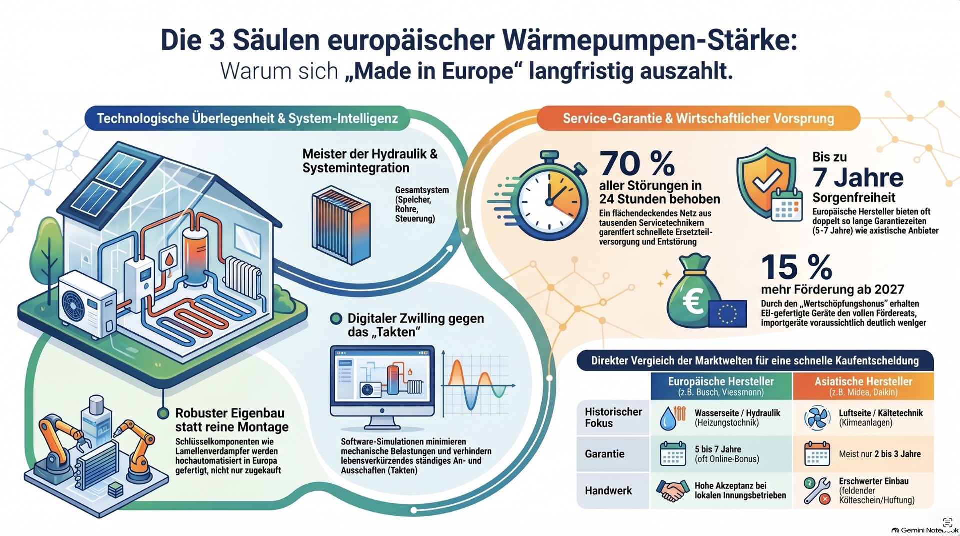 Stärken europäischer Wärmepumpen-Technik.