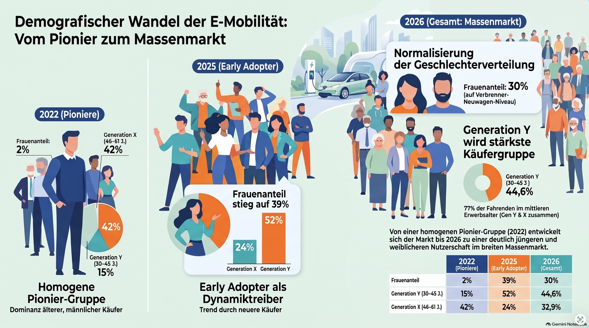 Demografischer Wandel der E-Mobilität.